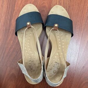 Navy and Tan Sandals